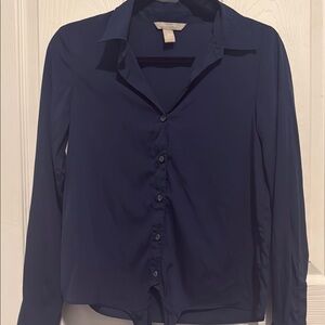 Women's Navy Button-Up Shirt